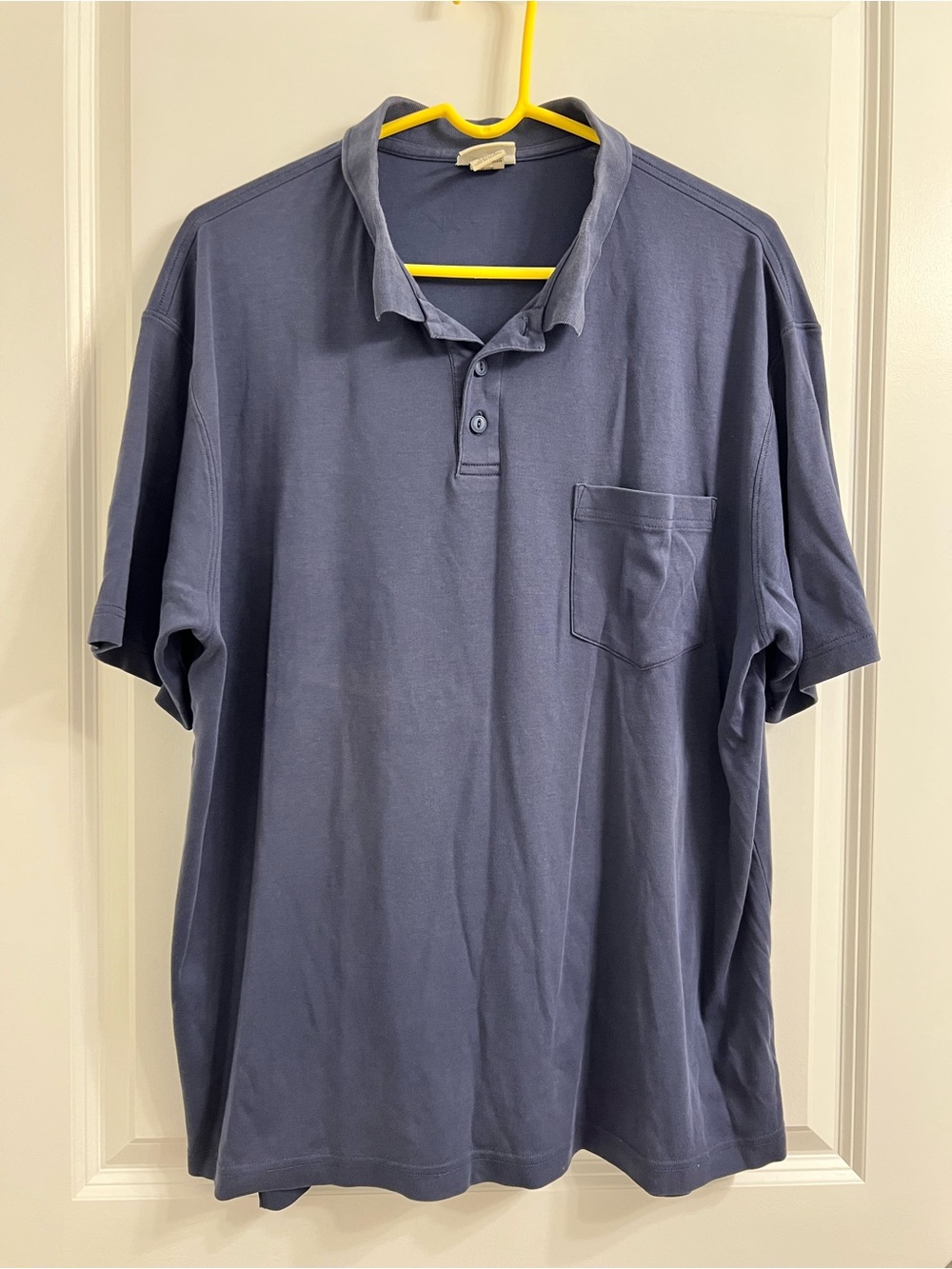 L.L.Bean Men's XL Regular Blue Short Sleeve Polo Shirt Pocket 100% Pima Cotton